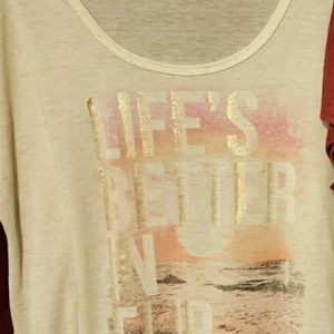 Mairices size 2 t-shirt Lifes Better in Flip Flops